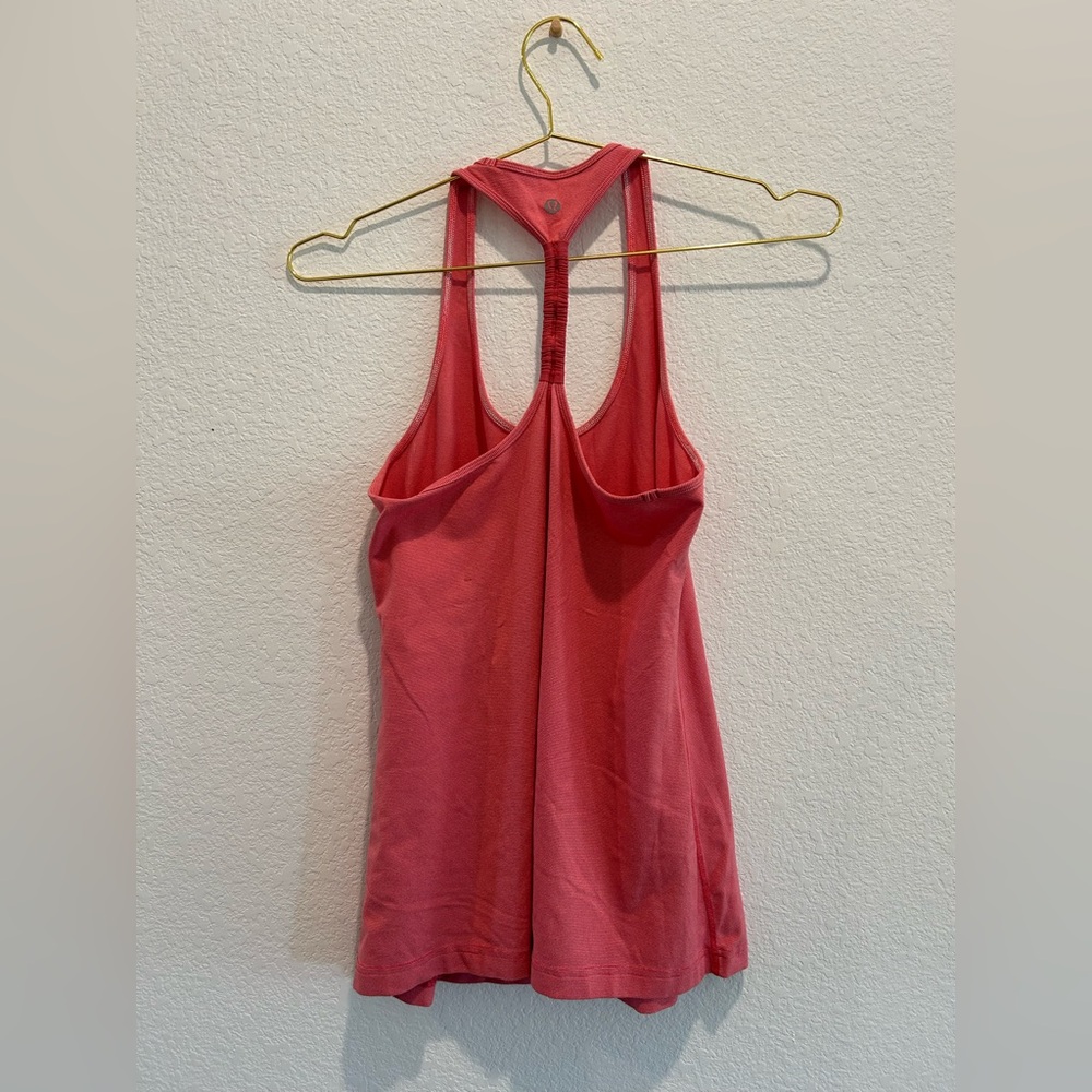 Lululemon Women's Pink stripe Racerback red pink yoga gym workout Tank Top
